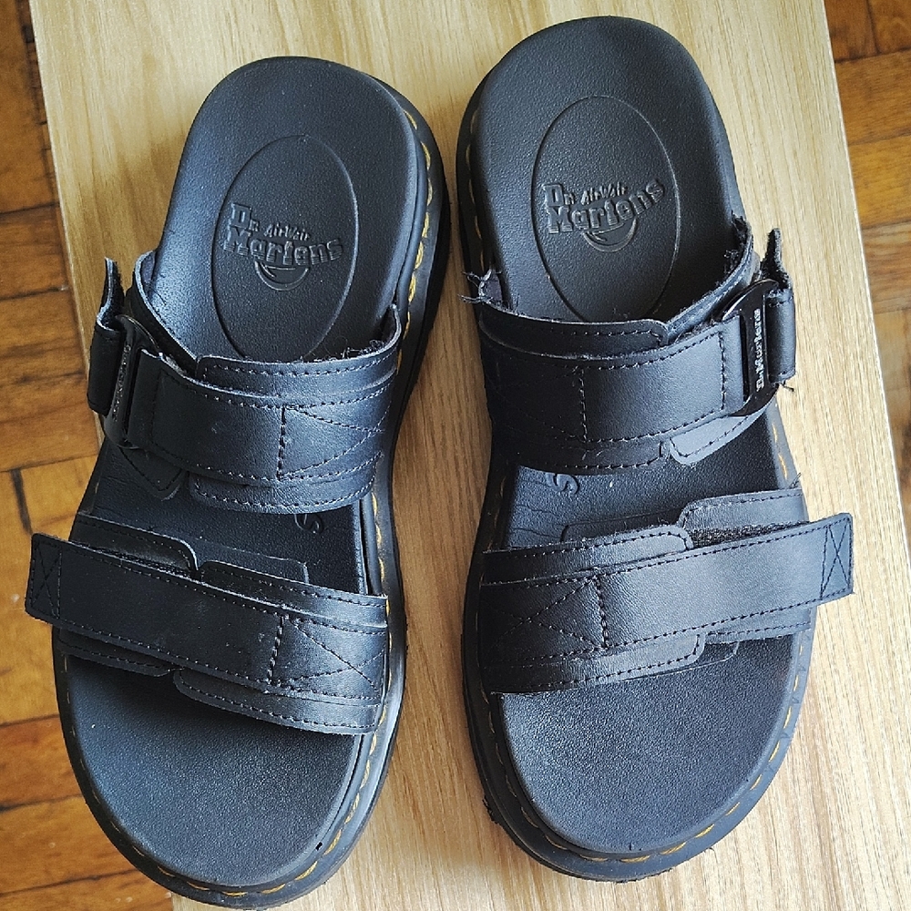 Dr. Martens Black Chilton Slide Sandals Size 8